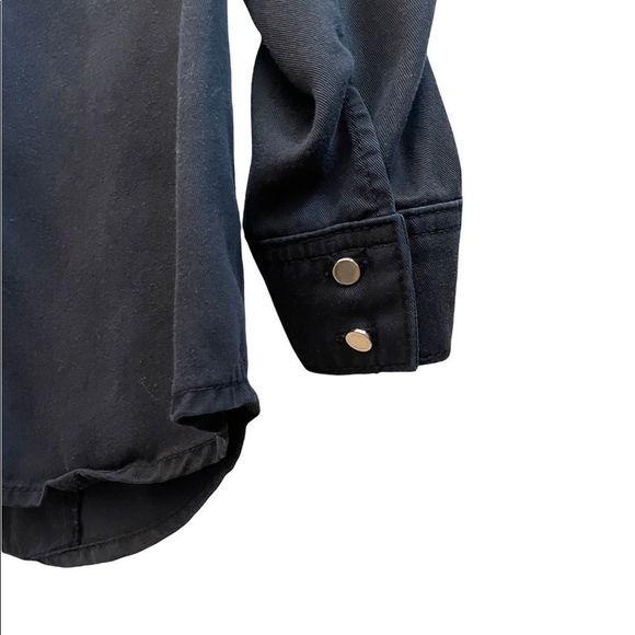 WHITE HOUSE BLACK MARKET Ruched Sleeve Denim Shirt Size Small - Picture 4 of 11